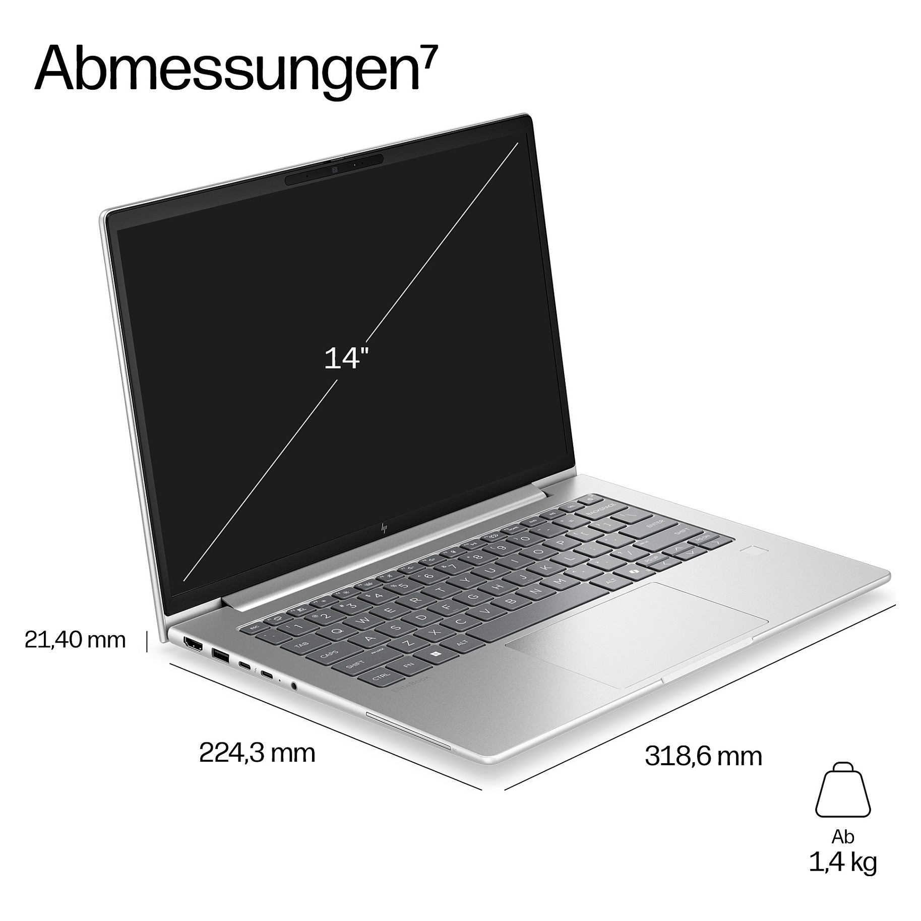 Laptop HP EliteBook 6 G2a 14 (14", IPS, WUXGA, AMD Ryzen 7 PRO PRO 250, 32GB, 1TB SSD, AMD Radeon 780M, Windows 11 Pro, DE tipkovnica, Pike Silver)-11