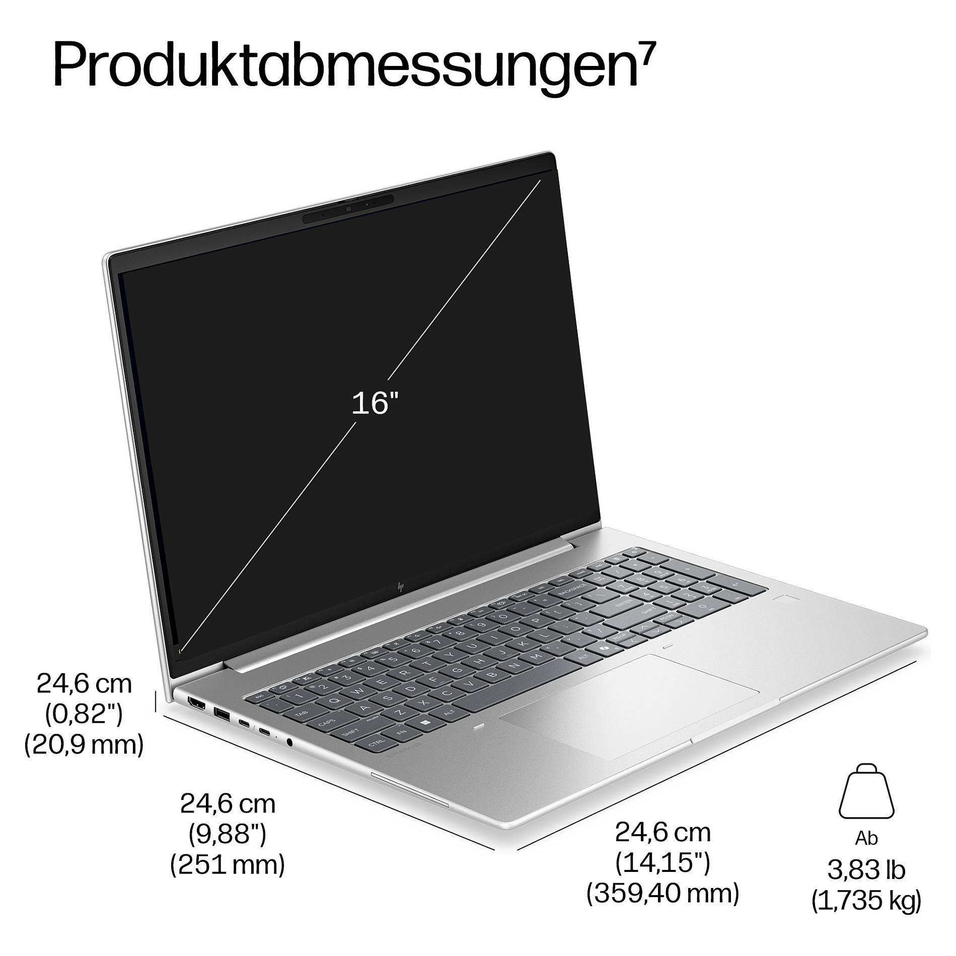 Laptop HP EliteBook 6 G2i (16", WUXGA, 1920x1200, Intel Core Ultra 5 325, 16GB, 512GB SSD, Intel Graphics, Windows 11 Pro, DE tipkovnica, Srebrna)-4