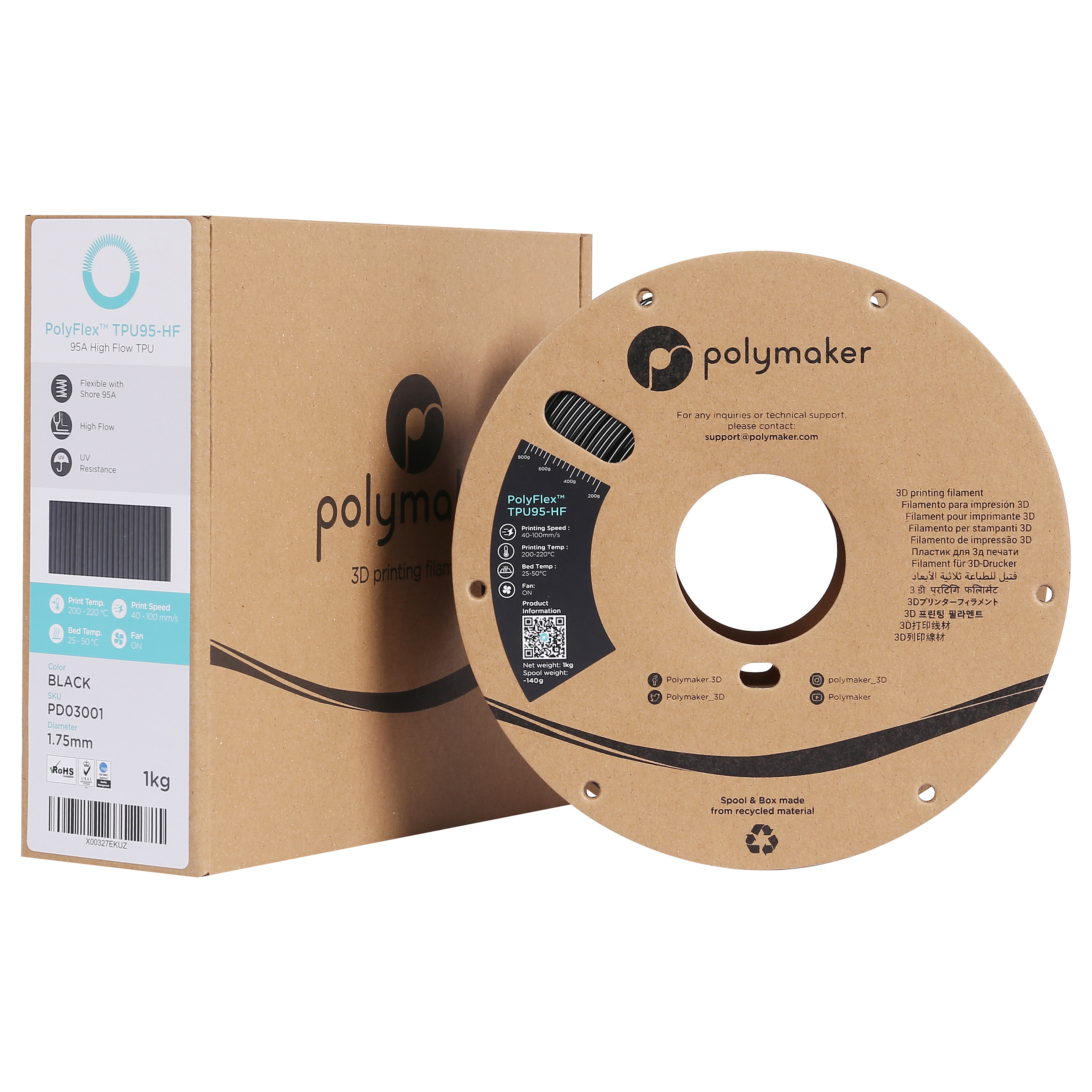 TPU-95A 1,75mm HIGH SPEED BLACK 1kg-1