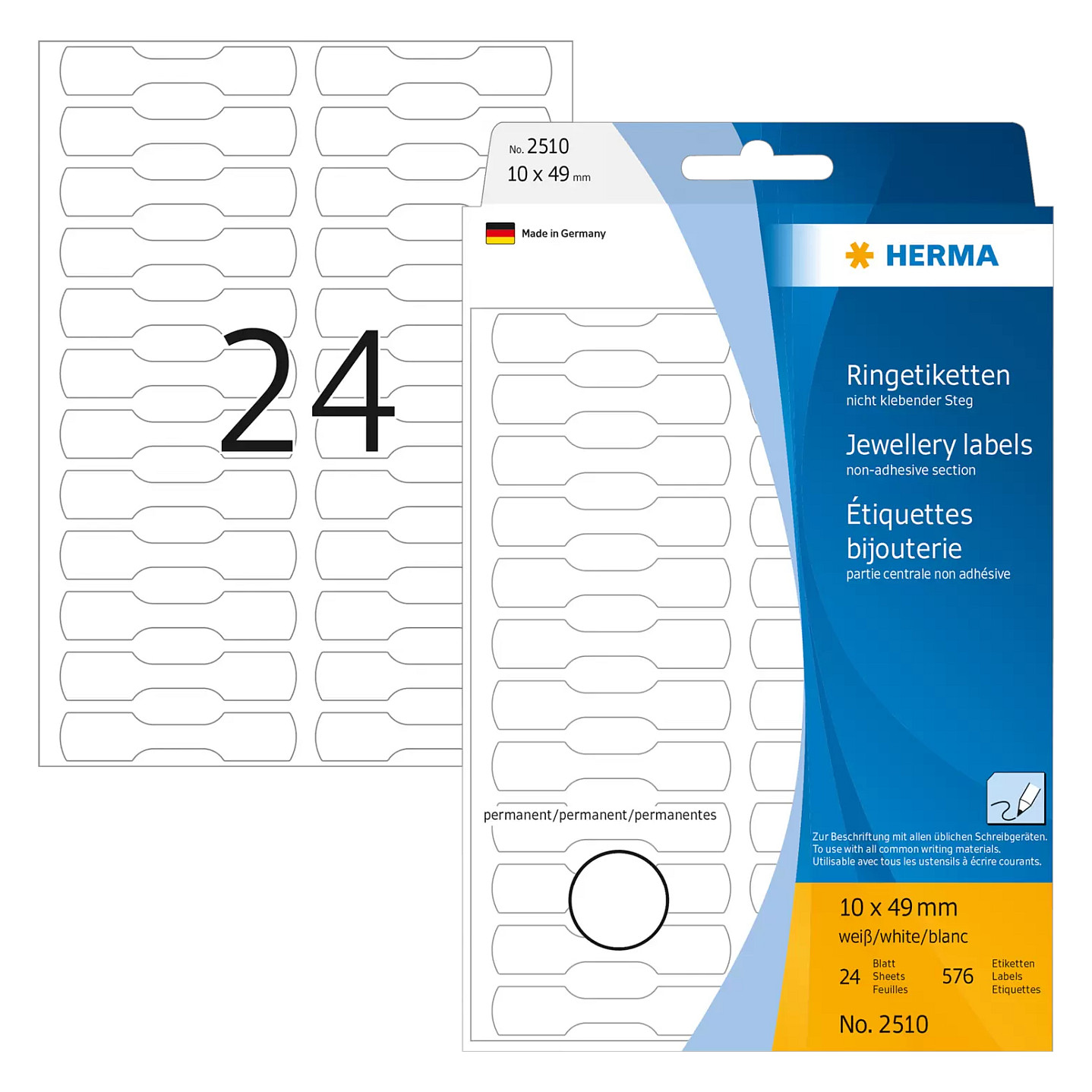 Etikete prstenaste HERMA 2510 10x49mm bijela boja (600 kom)