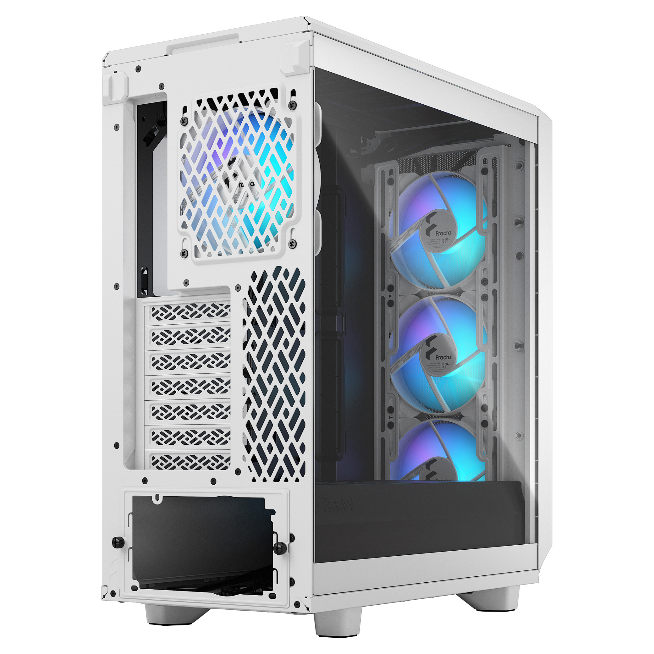 Midi Fractal Design Meshify 2 Compact RGB White TG Clear Tint Gaming GehÃ¤use-11