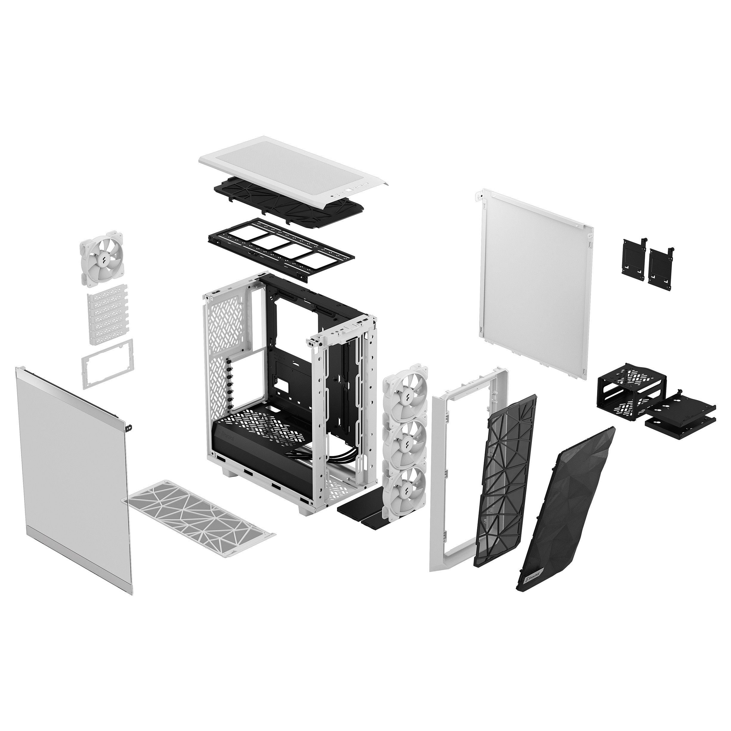 Midi Fractal Design Meshify 2 Compact RGB White TG Clear Tint Gaming GehÃ¤use-3