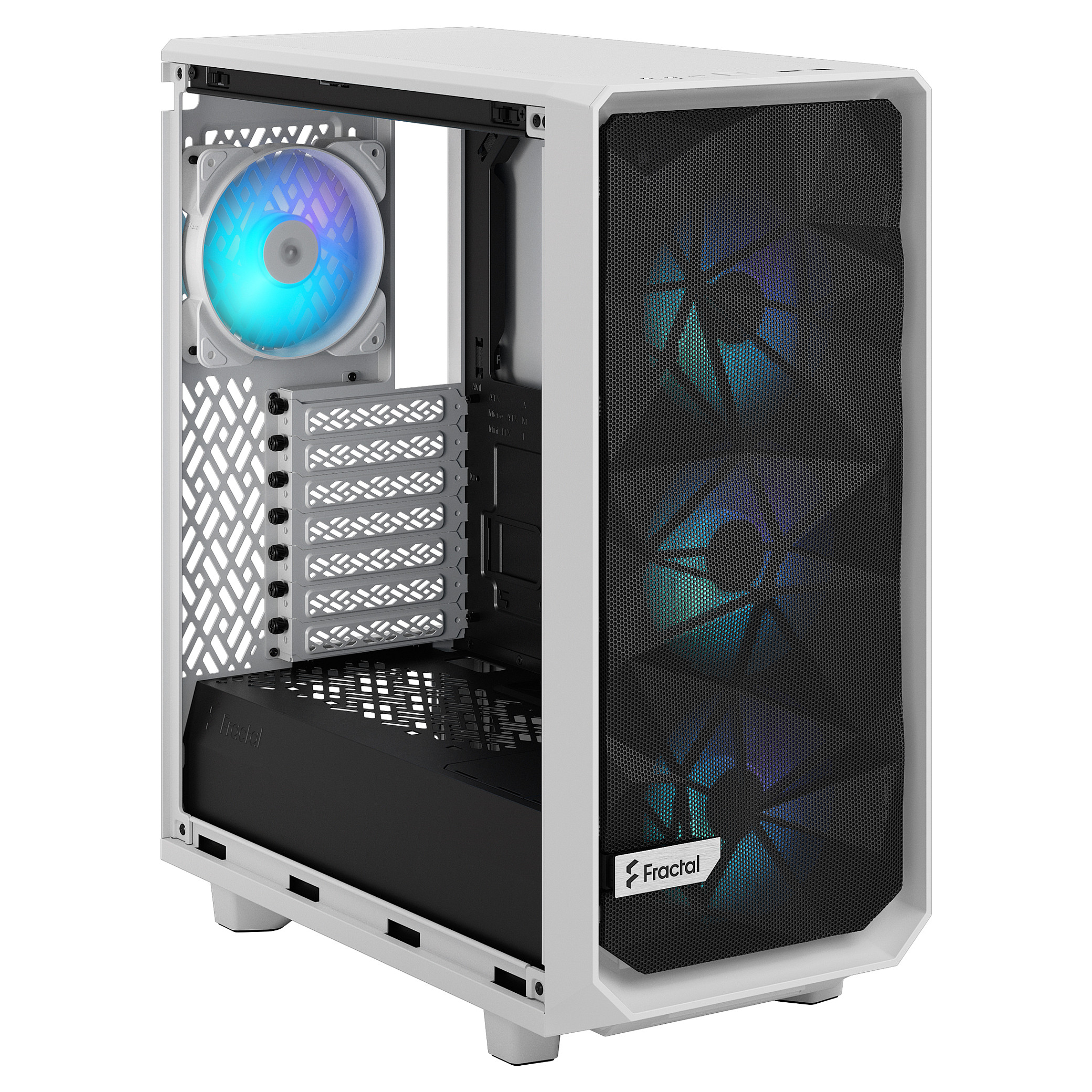 Midi Fractal Design Meshify 2 Compact RGB White TG Clear Tint Gaming GehÃ¤use-8