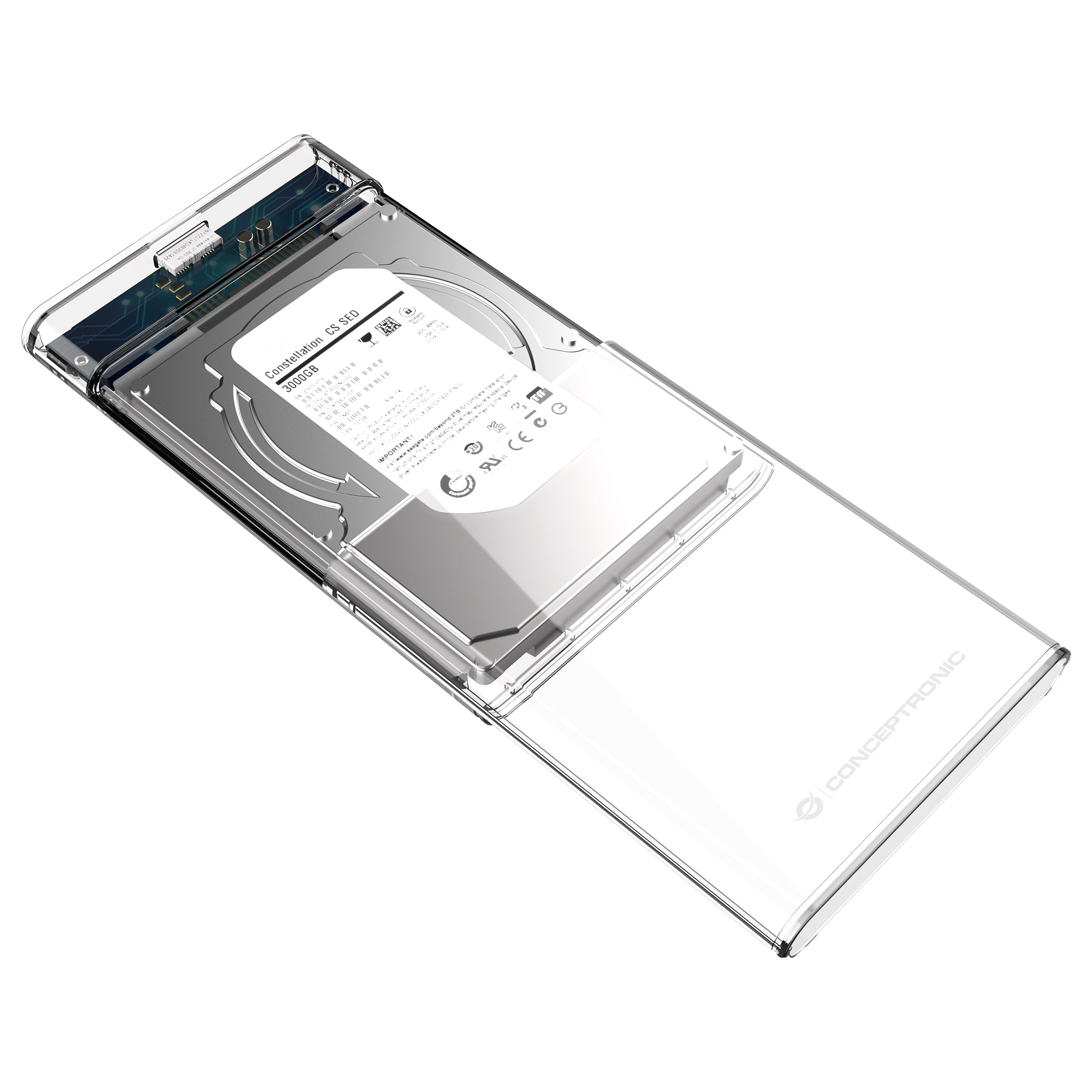 Kućište za disk CONCEPTRONIC 2.5" SATA na USB 3.0 prozirno (CHDD25UTR)-3