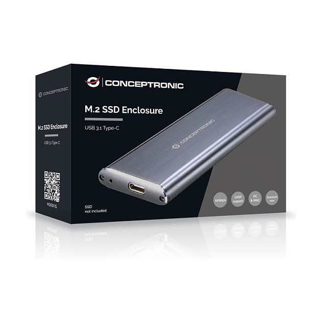Kućište za M.2 SSD CONCEPTRONIC C08-115, USB-C 3.2 Gen 1, siva boja-2