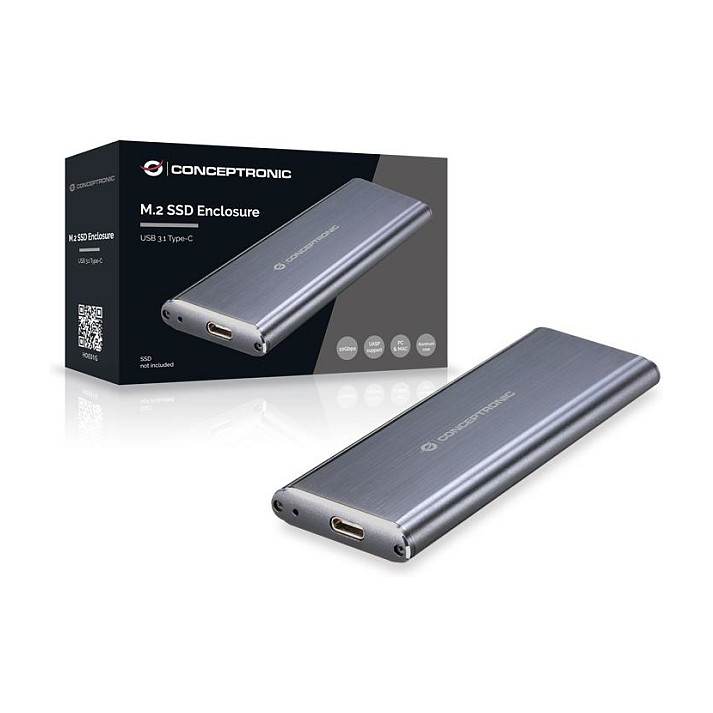 Kućište za M.2 SSD CONCEPTRONIC C08-115, USB-C 3.2 Gen 1, siva boja-3