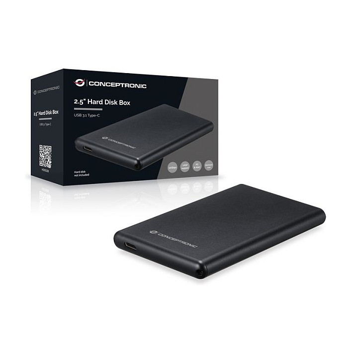 Kućište za disk CONCEPTRONIC 2.5" SATA HDD/SSD USB-C 3.2 Gen 1 crna boja (C25C32GBS)-3