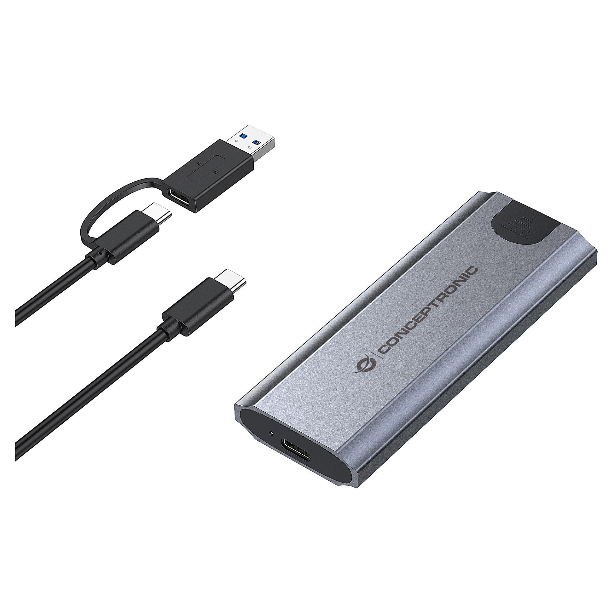 Kućište za M.2 NVMe SSD CONCEPTRONIC C08-118, USB-C 3.2 Gen 2, siva boja-1