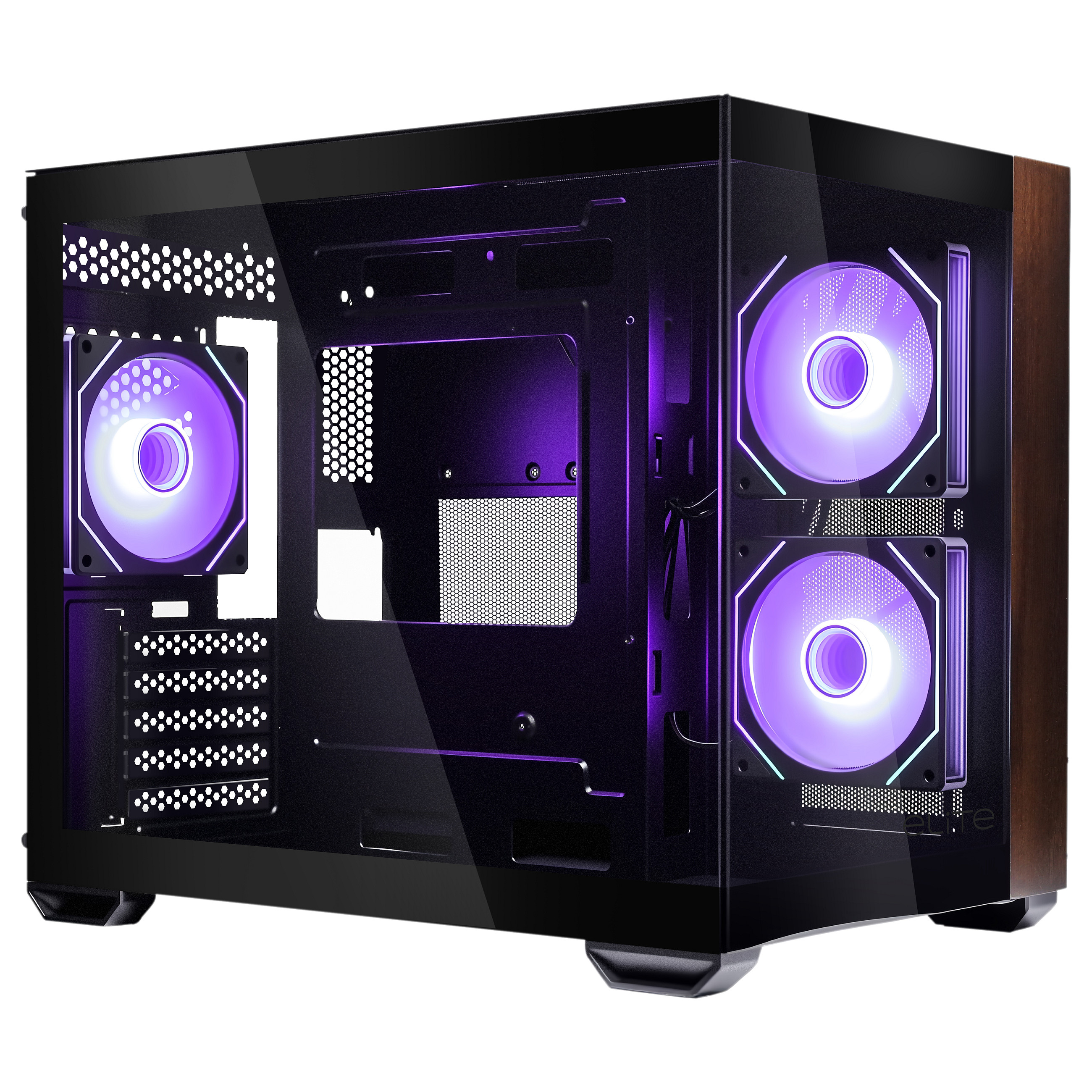 Cooler Master Elite 481 Wood - MT - micro ATX - Seitenteil mit Fenster (gehÃ¤rtetes Glas)-0