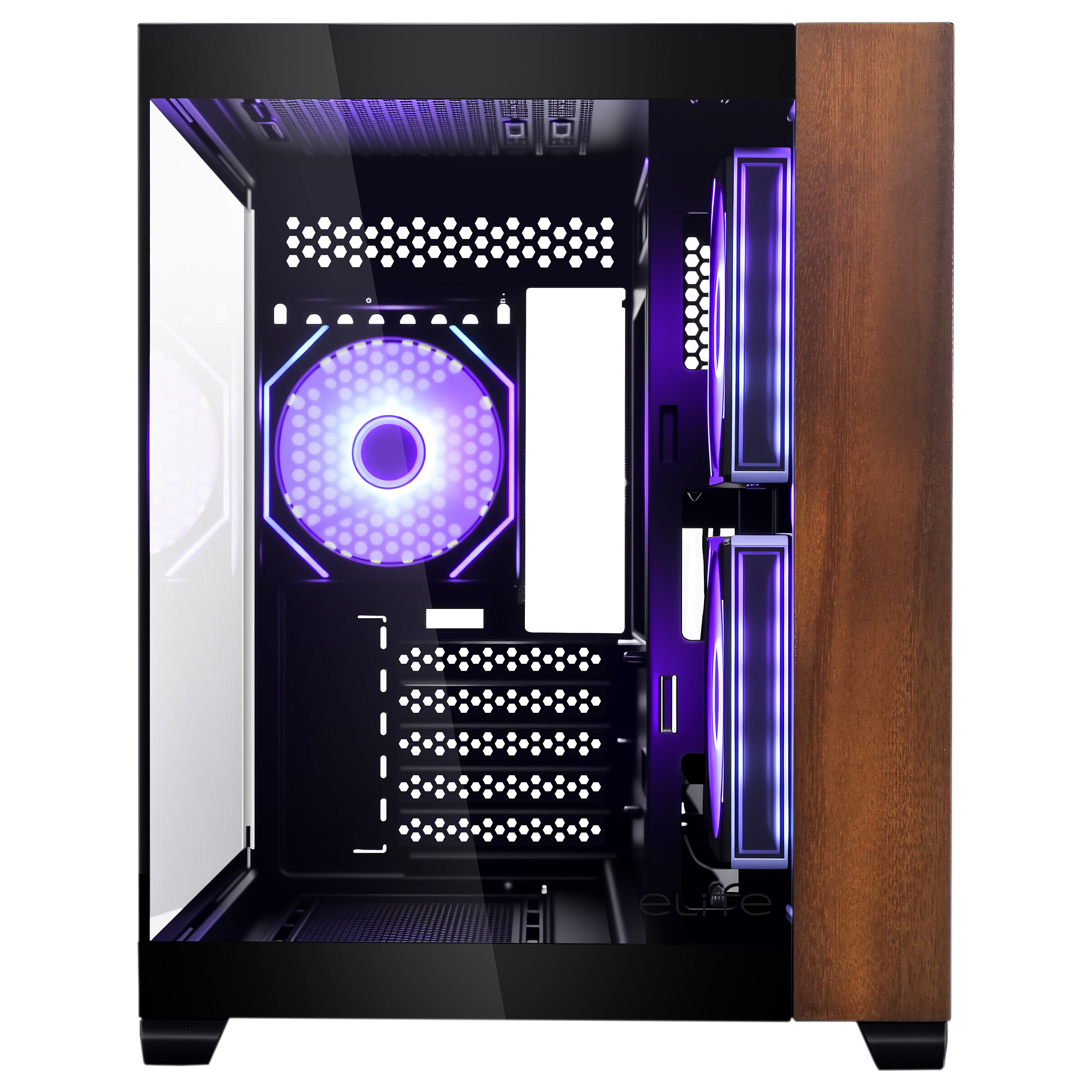 Cooler Master Elite 481 Wood - MT - micro ATX - Seitenteil mit Fenster (gehÃ¤rtetes Glas)-2