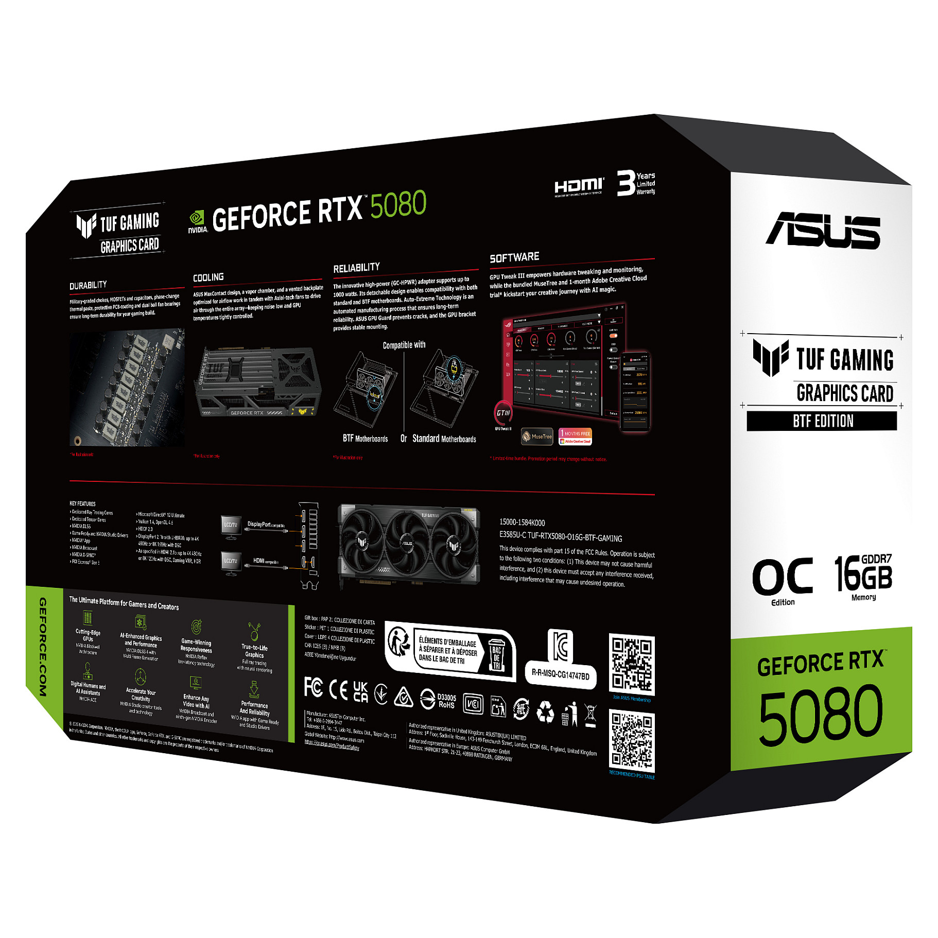 RTX 5080 OC 16GB ASUS TUF BTF Gaming GDDR73 Fan-15