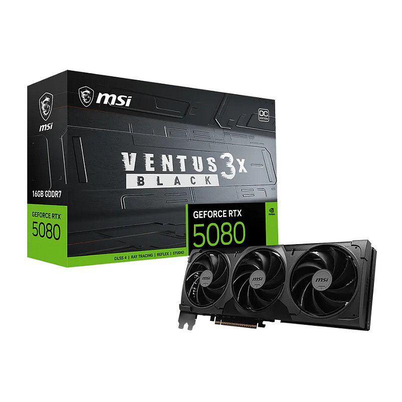 RTX 5080 16GB MSI VENTUS 3X OC BLACK GDDR7 3 Fan-0