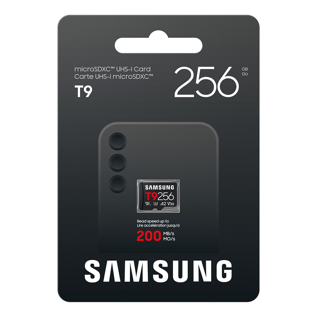 CARD SAMSUNG T9 microSD Speicherkarte 256GB bis zu 200 MB/s Lesen und 130 MB/s Schreiben MB-MH256T/WW-1