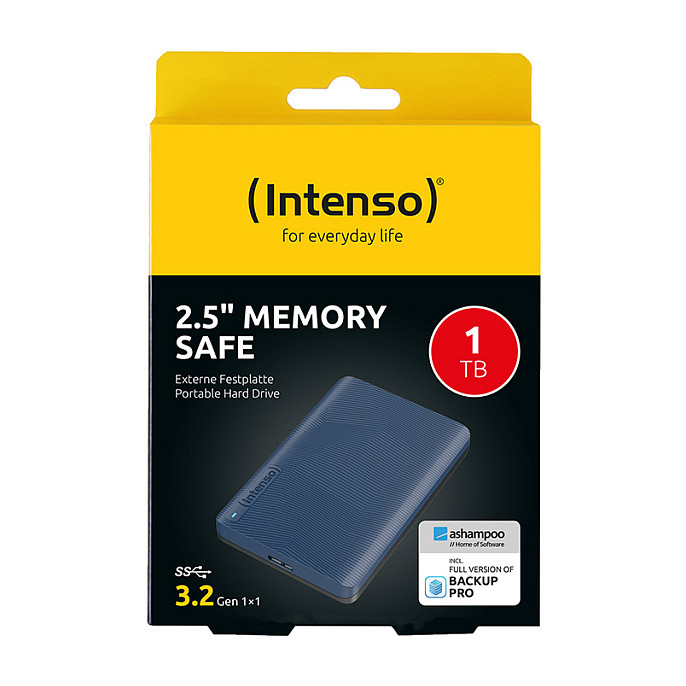 Vanjski tvrdi disk INTENSO Memory Safe 1TB (USB 3.2 Gen 1, 2.5", plavi)-1