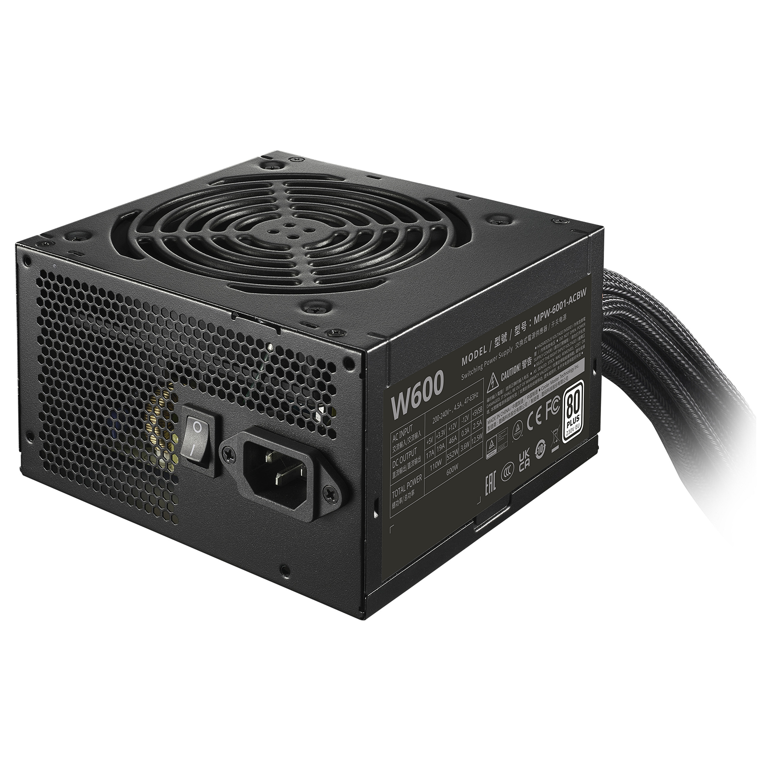 600W Cooler Master Power Supply Elite NEX W600 230V A EU Black Cable-1
