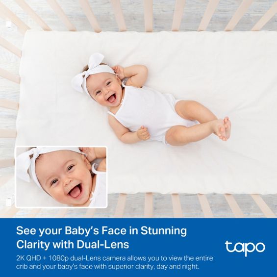 Pametni baby monitor Tapo C840 dvostruka leća, 2K, 360°, Nočno svijetlo, Uspavanke-4