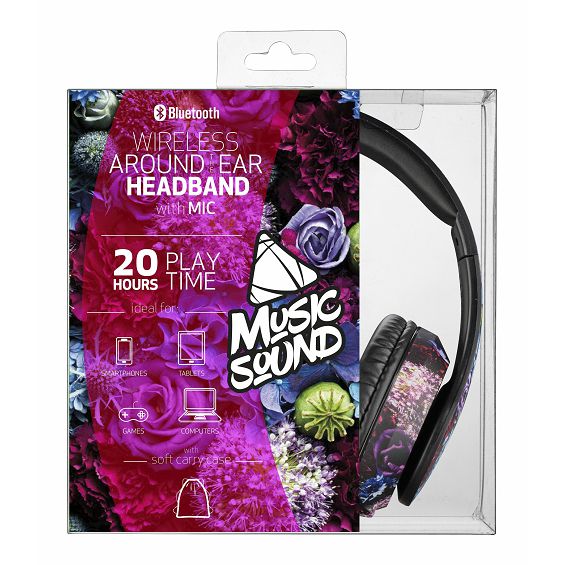Slušalice CELLULARLINE, MUSIC SOUND, Around, Bluetooth, Naglavne, Flowers-2