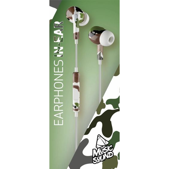 Slušalice CELLULARLINE, Audio Music Sound, Camo, In-Ear, 3,5 mm-1