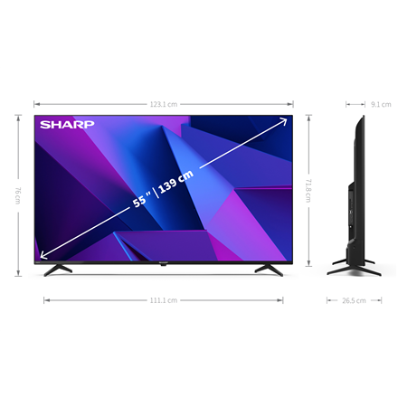 Televizor SHARP 55FN2EA (55", 4K Ultra HD, Android TV, HDR10, DVB-T2/C/S2, crna boja)-3
