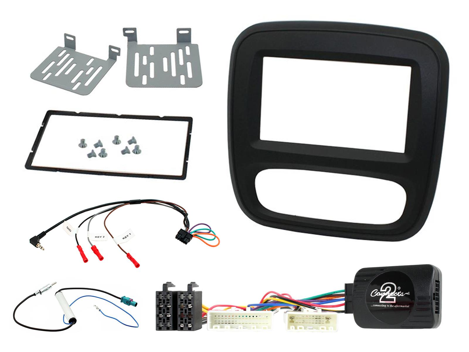 Ugradbeni set za auto radio CONNECTS2 CTKRT06 (2-DIN, za Renault Trafic 2014-2017, crna boja)-0