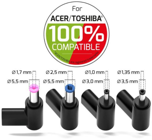Port punjač 65W GaN2 USB-C ACER/TOSHIBA 4 nastavka-0