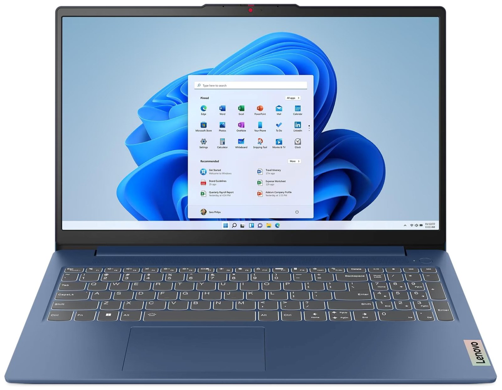 Laptop LENOVO IdeaPad Slim 3 (15.6", IPS, FHD, Ryzen 3 7320U, 16 GB, 1 TB SSD, Radeon 610M, Windows 11 Pro, HR tipkovnica, plava boja)-0