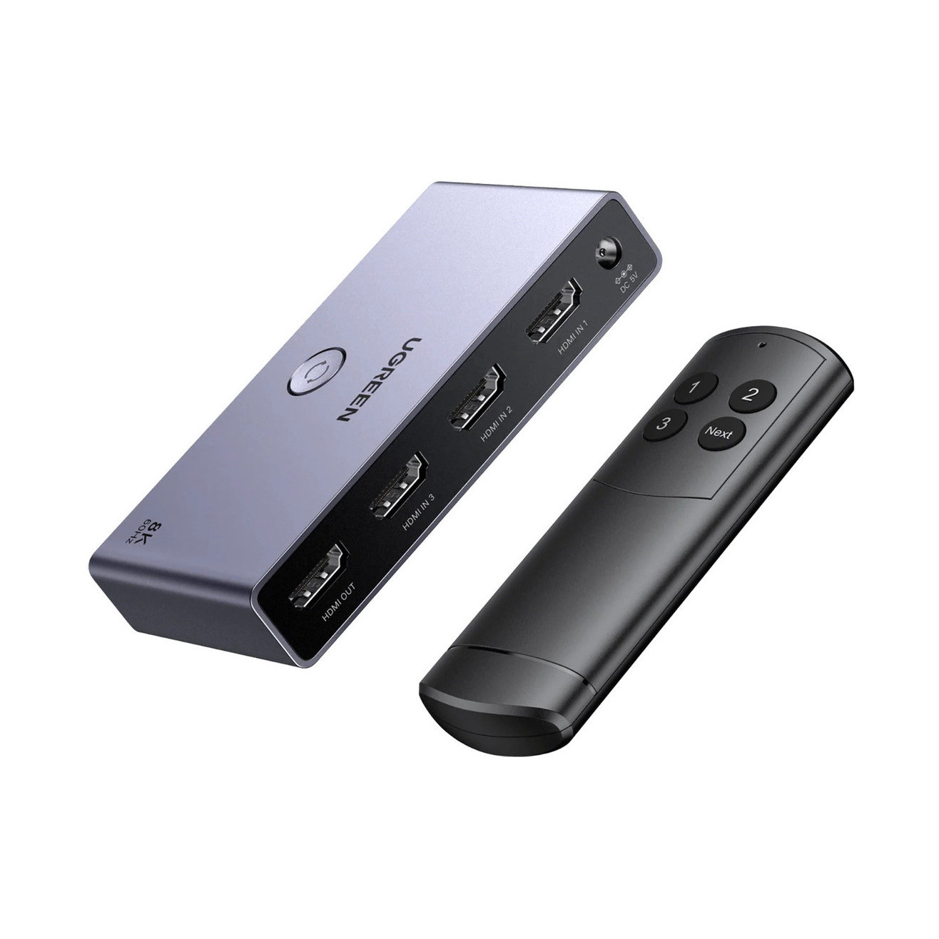 Razdjelnik video UGREEN, 3-portni, 3x HDMI 2.1 na HDMI 2.1, 8K@60Hz, crni