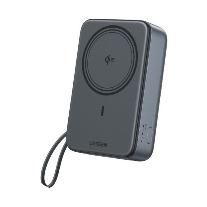 Prijenosno napajanje powerbank UGREEN, 20.000 mAh, USB C, USB A, bežično punjenje, USB C, sivo