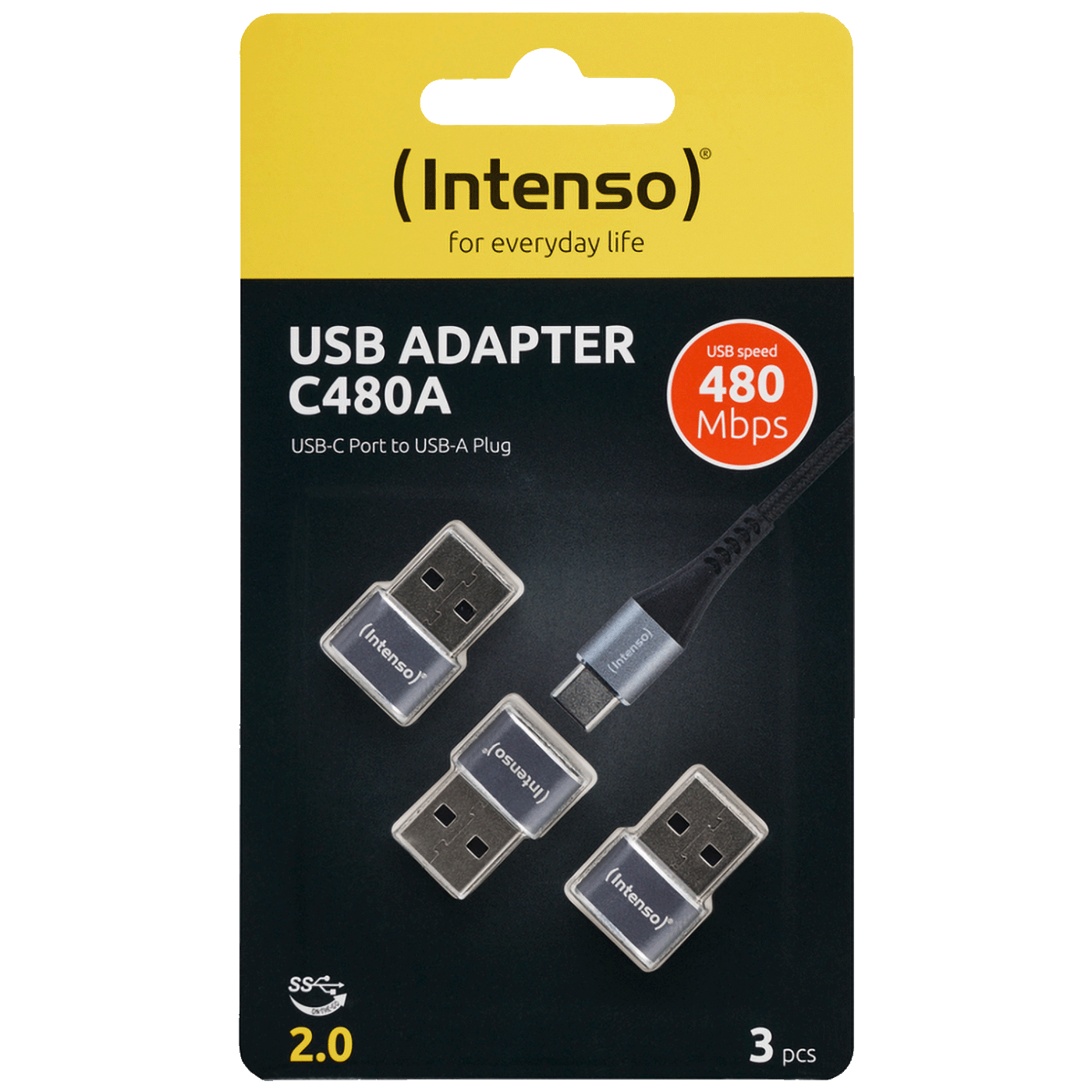 (Intenso) Adapter USB C na USB A, OTG - C480A 3 pcs