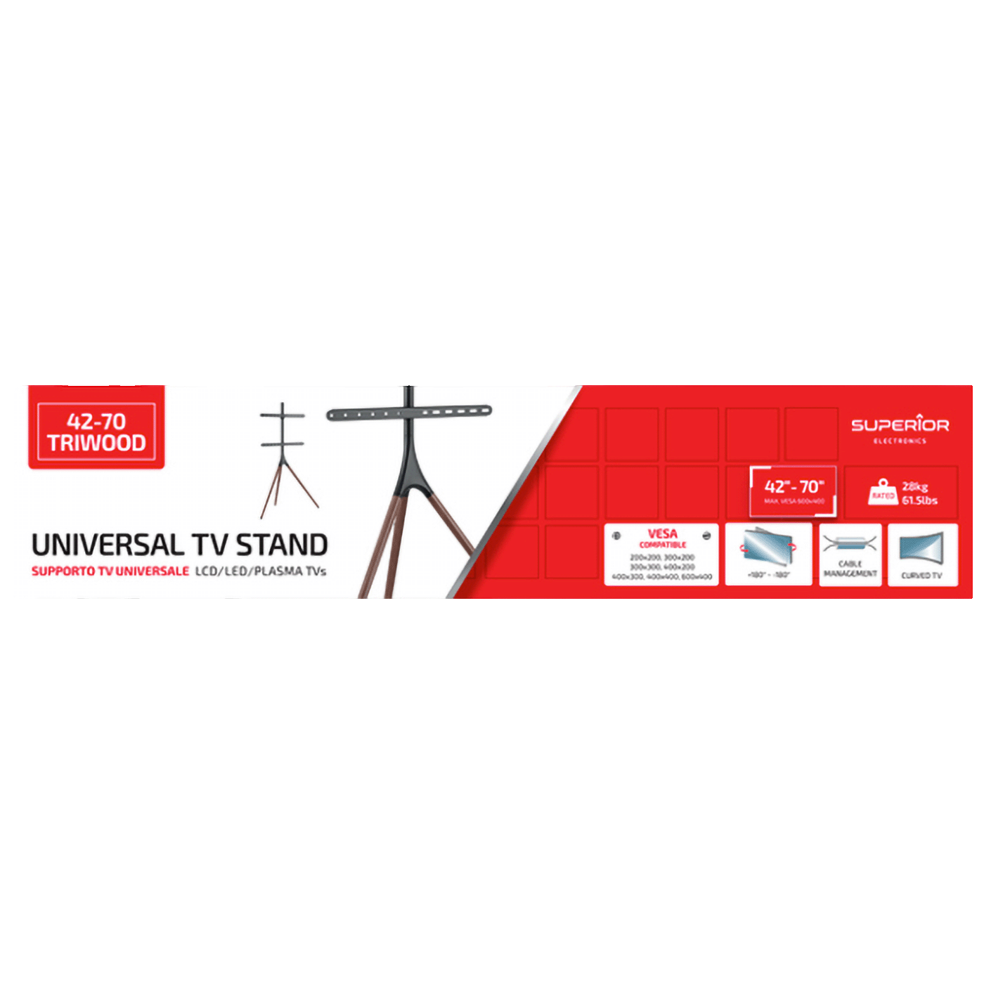 Superior Nosač / tripod  za TV prijemnike, 42" - 70", 25/32 kg - Universal TV Stand 42-70 Triwood-2
