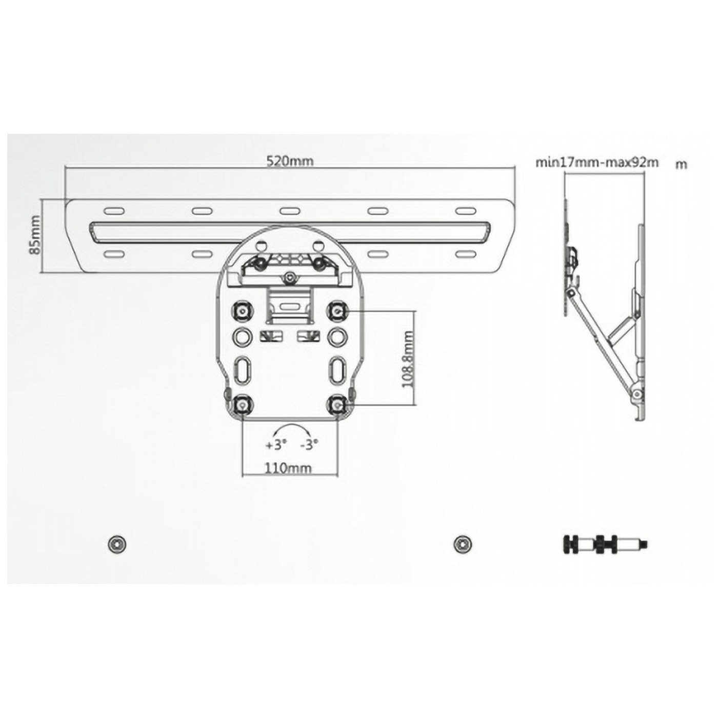 Superior Nosač za Samsung QLED TV prijemnike 49" - 55 "- 65", 50 kg. - Wall mount Samsung QLED TVs-1