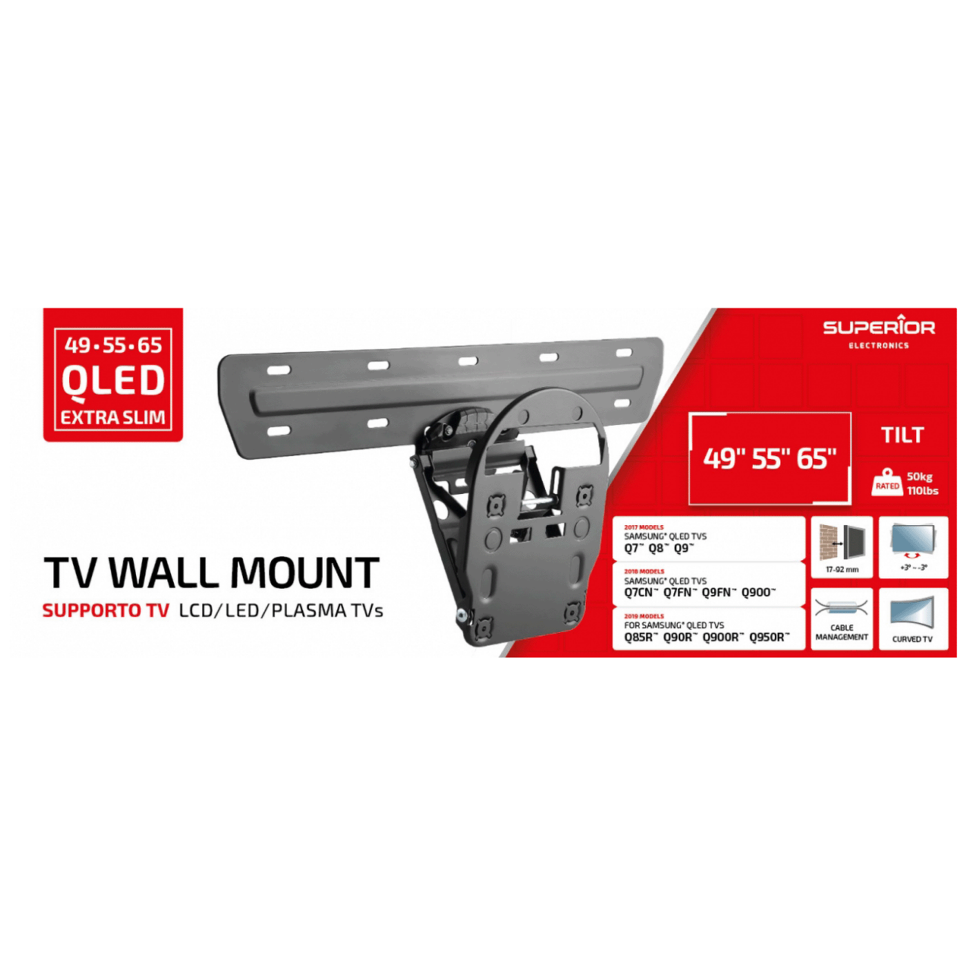 Superior Nosač za Samsung QLED TV prijemnike 49" - 55 "- 65", 50 kg. - Wall mount Samsung QLED TVs-2