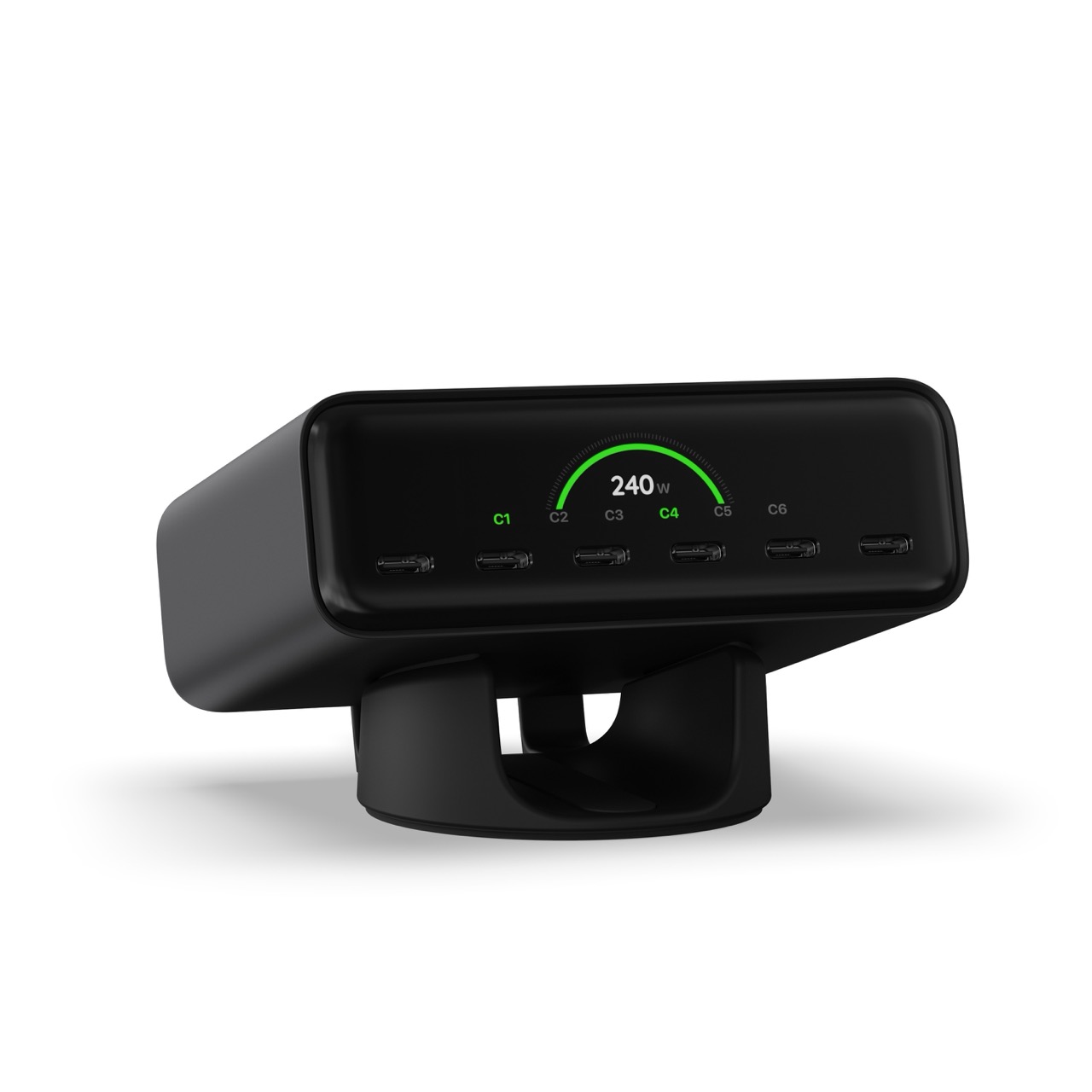 Stolni punjač SATECHI ChargeView 240W (6x USB-C, GaN, LCD zaslon, crna boja)-13