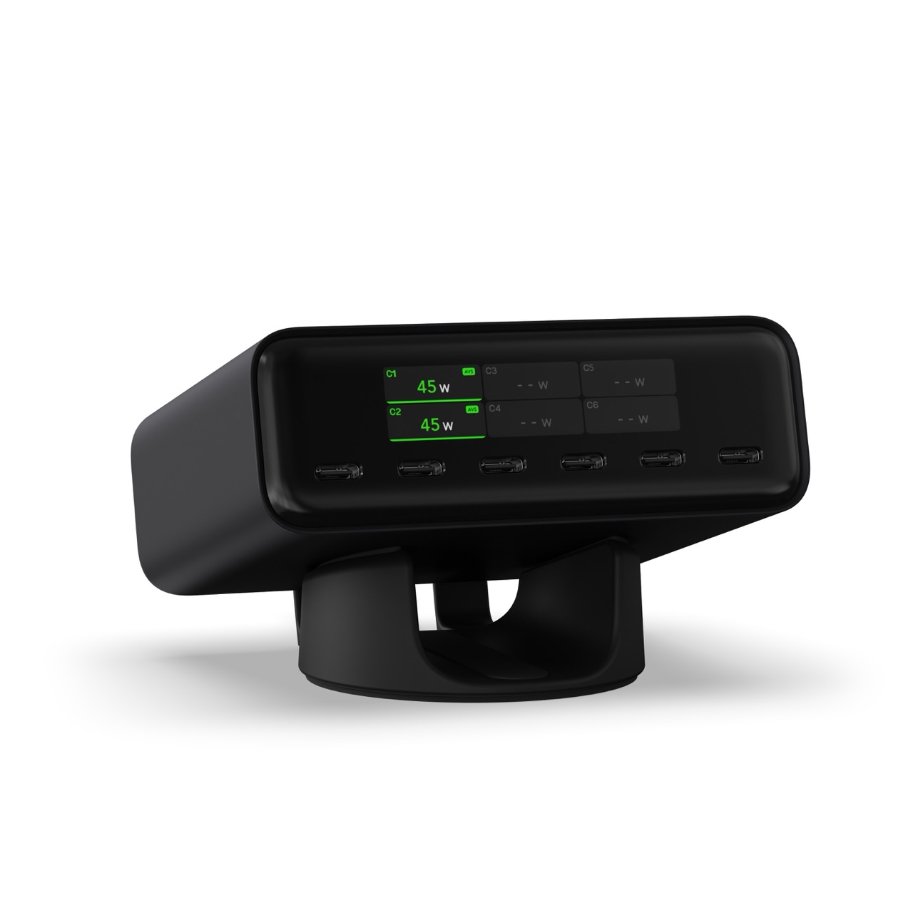 Stolni punjač SATECHI ChargeView 240W (6x USB-C, GaN, LCD zaslon, crna boja)-5