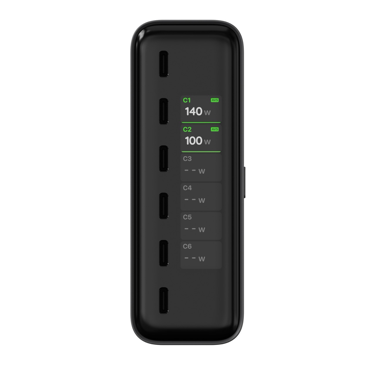 Stolni punjač SATECHI ChargeView 240W (6x USB-C, GaN, LCD zaslon, crna boja)-8