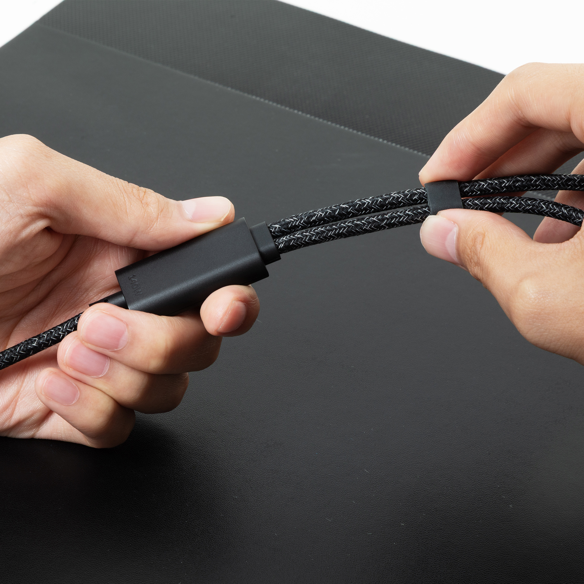 Kabel NATIVE UNION Belt Cable 2-in-1 USB-C (140 W, PD 3.1, dva USB-C konektora za uređaje, cosmos boja)-6
