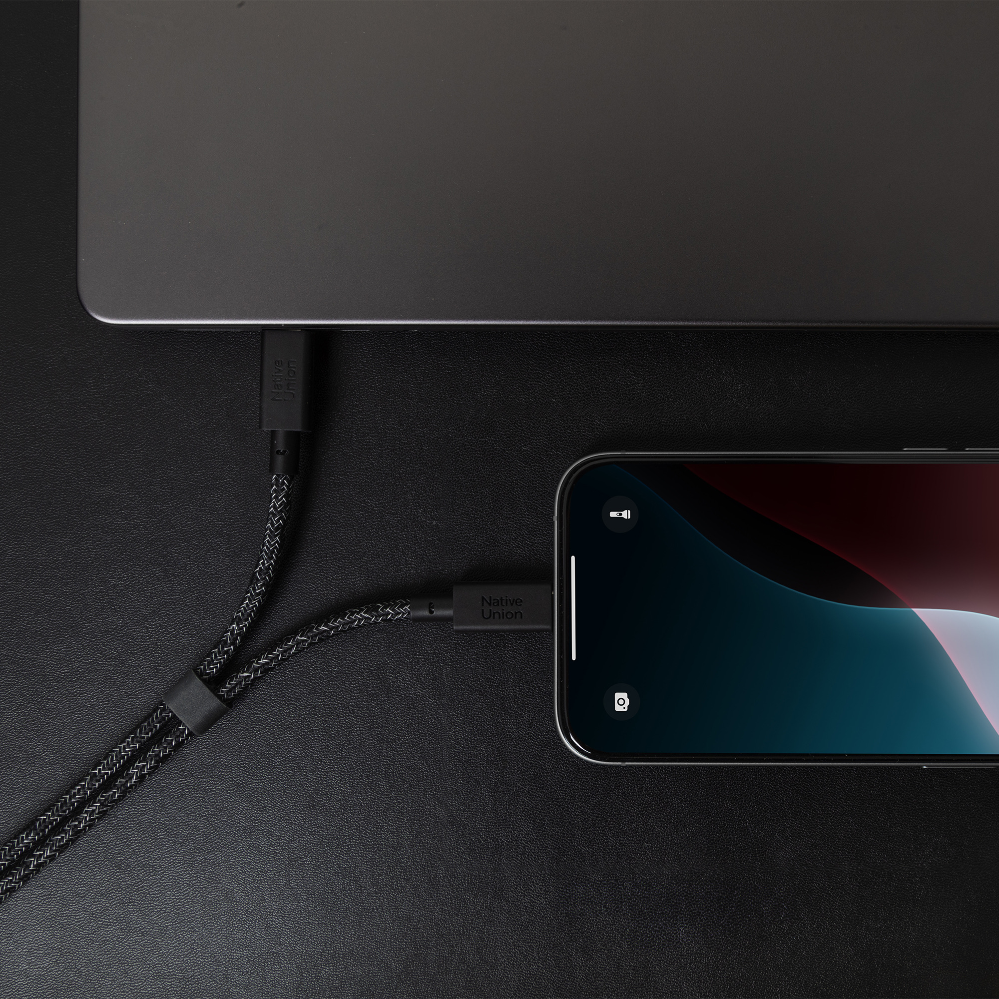 Kabel NATIVE UNION Belt Cable 2-in-1 USB-C (140 W, PD 3.1, dva USB-C konektora za uređaje, cosmos boja)-3