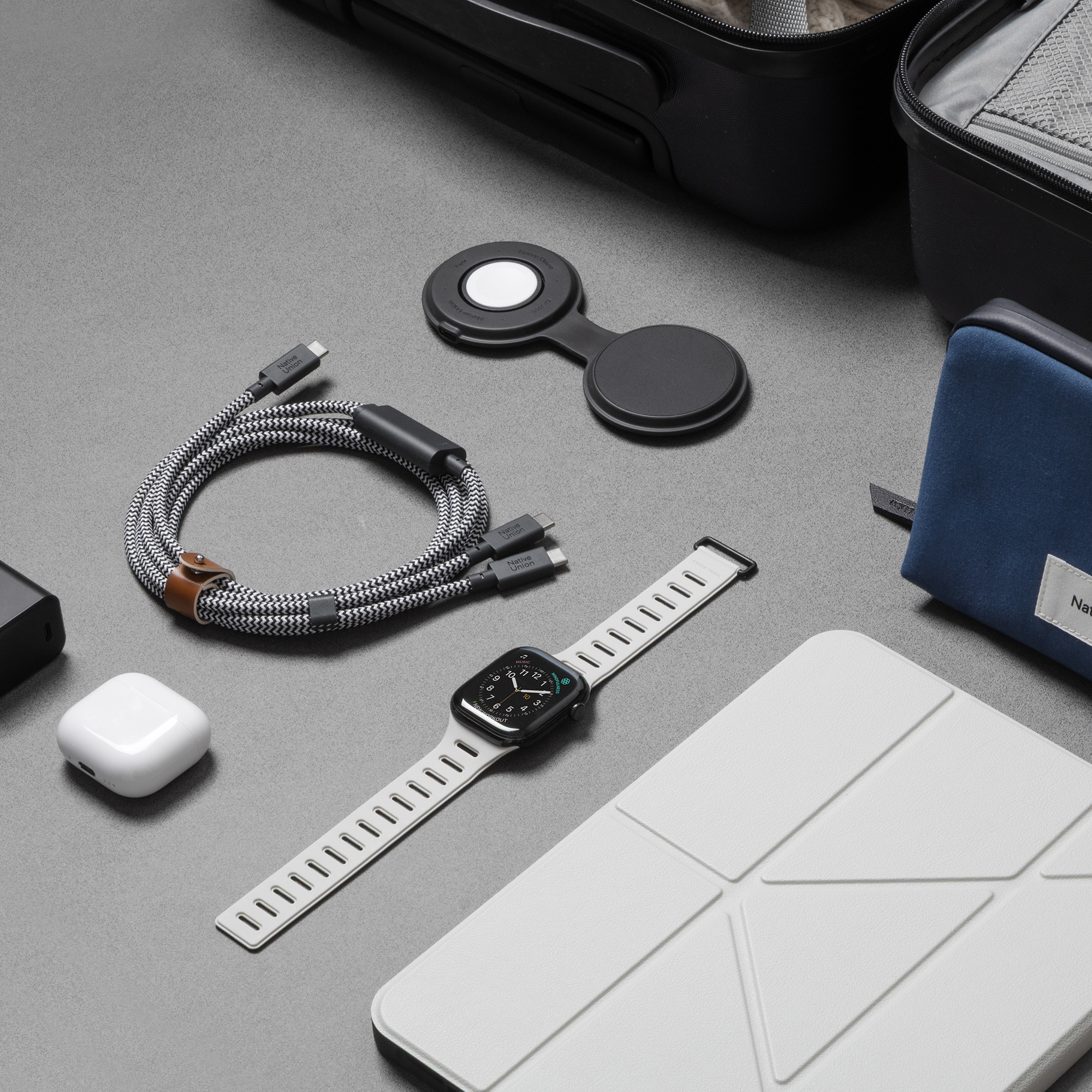 Kabel NATIVE UNION Belt Cable 2-in-1 USB-C (140 W, PD 3.1, dva USB-C konektora za uređaje, zebra boja)-3