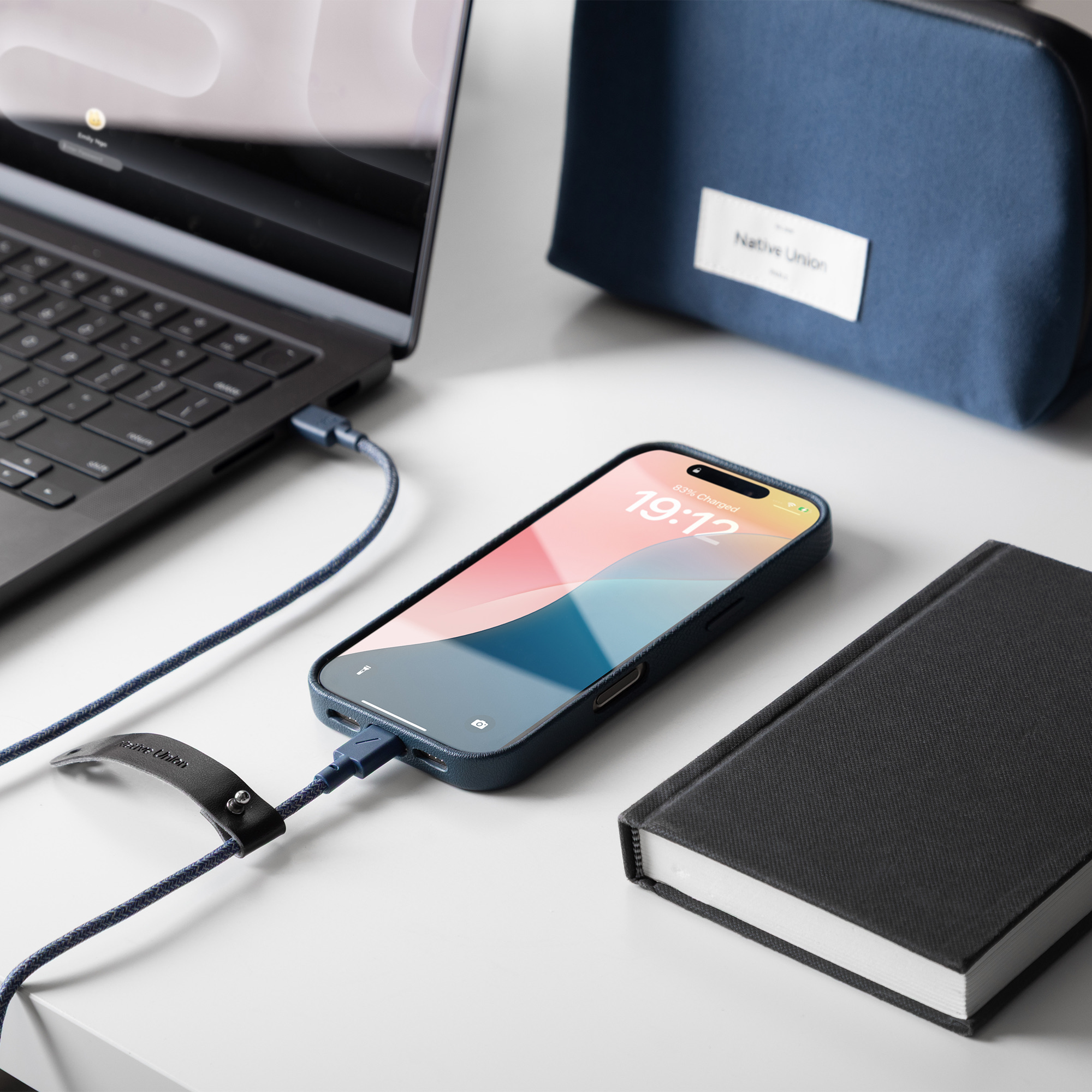 Native Union Belt Cable USB-C to USB-C 1,2m - Navy-2