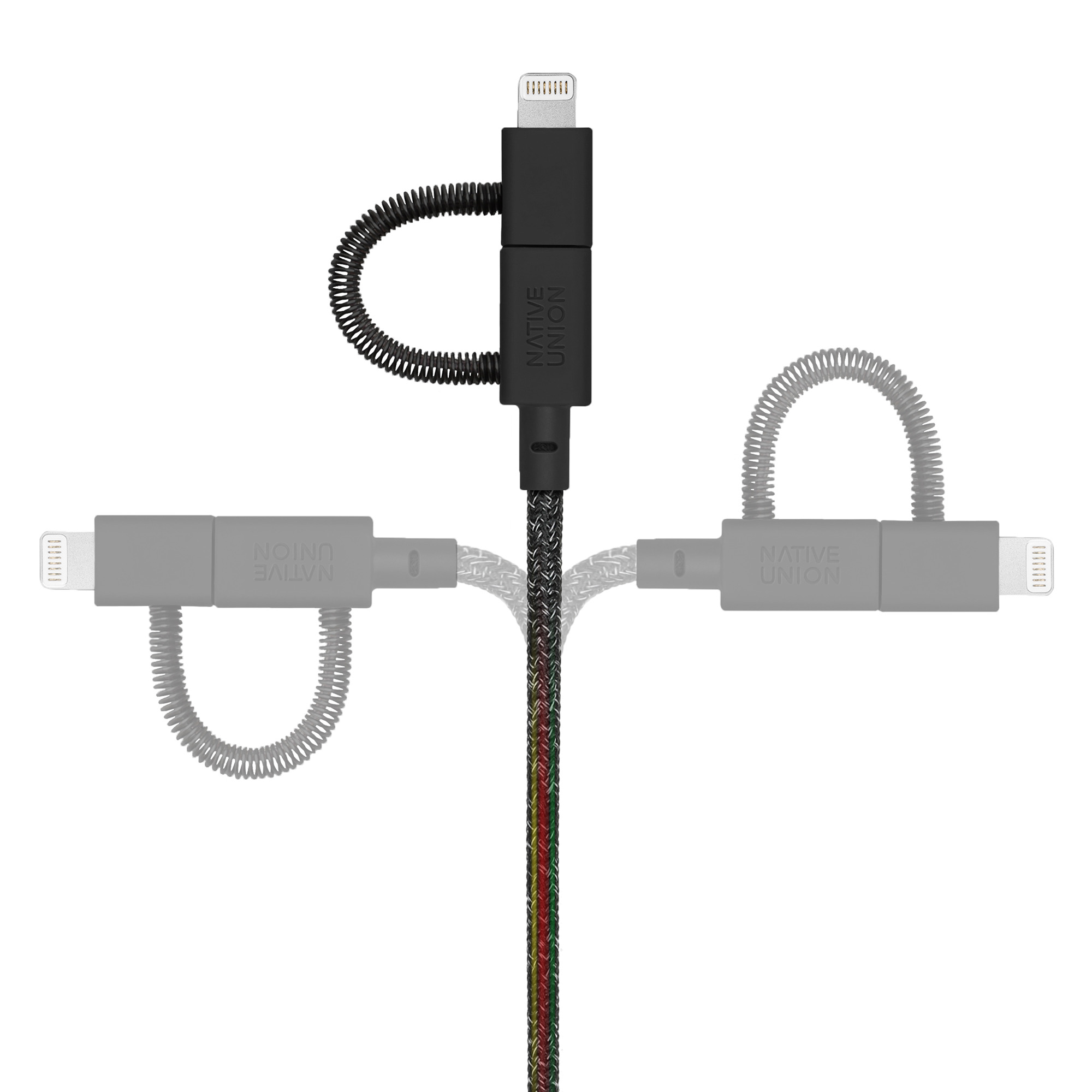 Univerzalni kabel za punjenje NATIVE UNION Belt Cable Universal (3u1: USB-C, Lightning, Micro-USB, 2 m, crna boja)-4