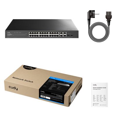 Cudy Switch GS1028ES2 - 26 Ports - 26x GE (10/100/1000) - 2x Combo-SPF-2
