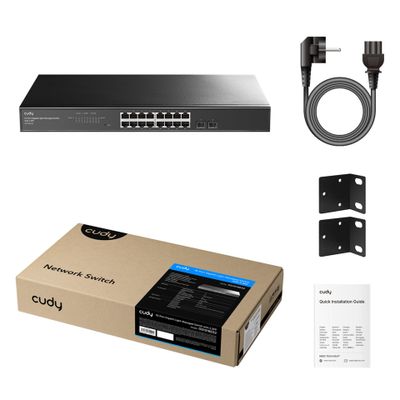 Cudy Switch GS1016ES2 - 16 Ports - 16x GE (10/100/1000) - 2x SFP-1