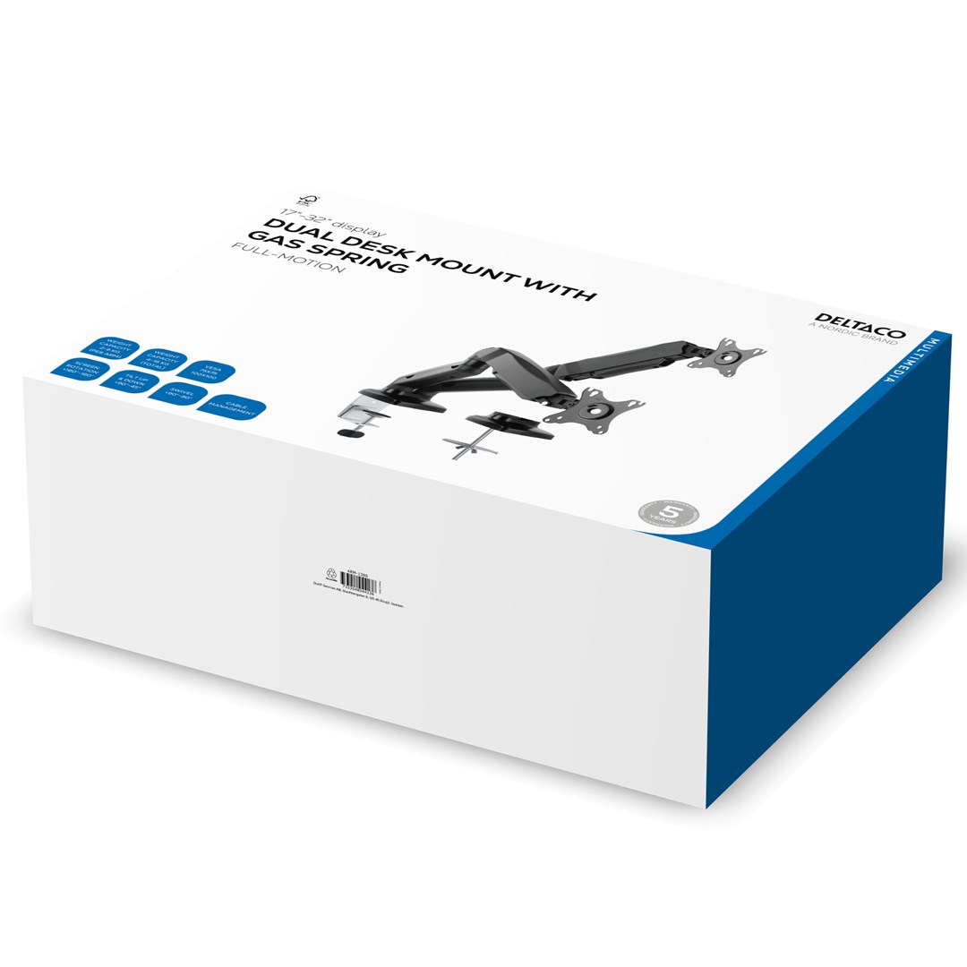 Deltaco ARM-1300 TV mount/stand 81.3 cm (32") Black-2