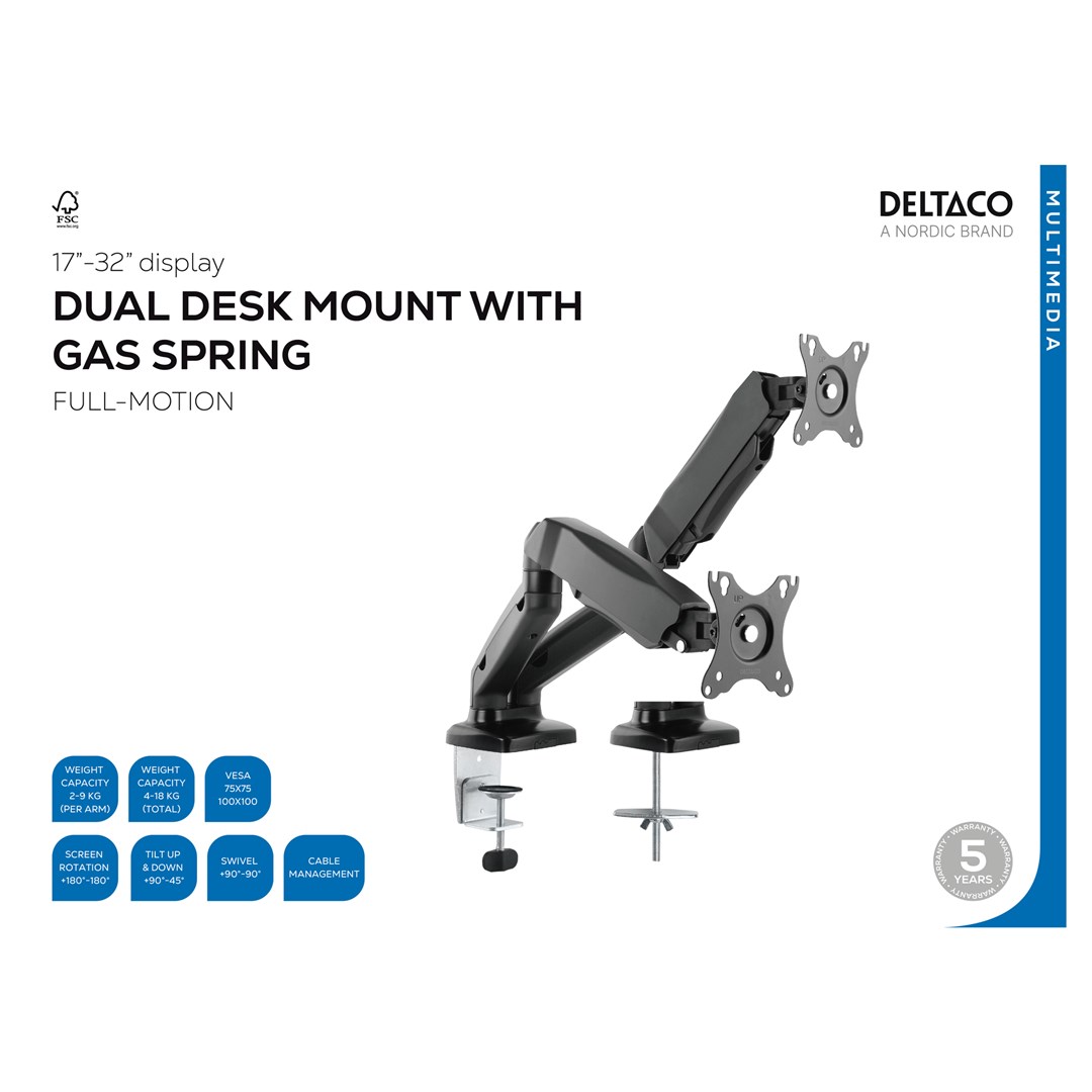 Deltaco ARM-1300 TV mount/stand 81.3 cm (32") Black-1