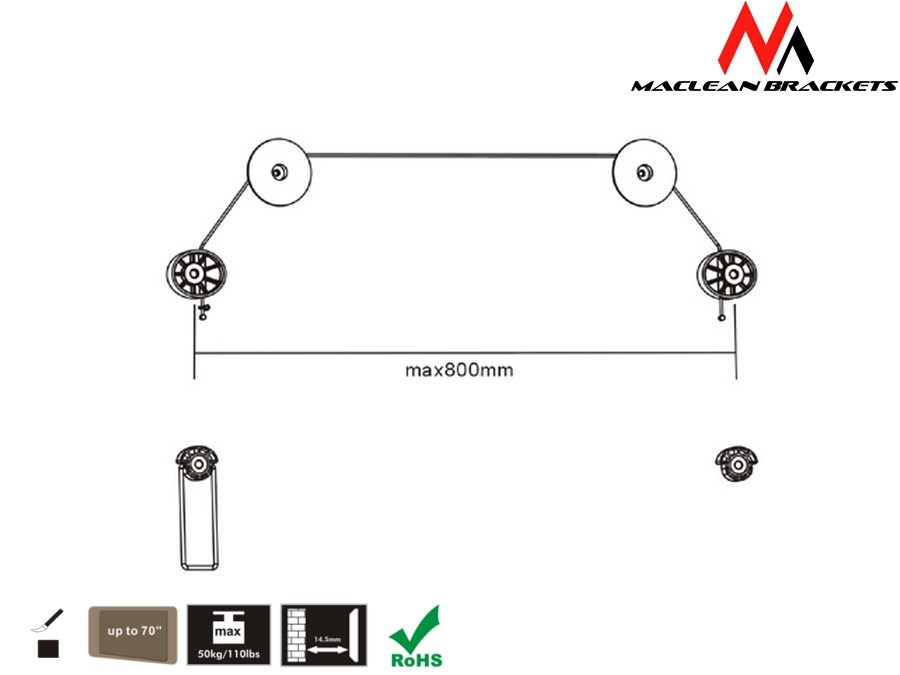 Maclean MC-557 Ultra Slim TV Wall Mount Bracket Holder LED 37-70"-1