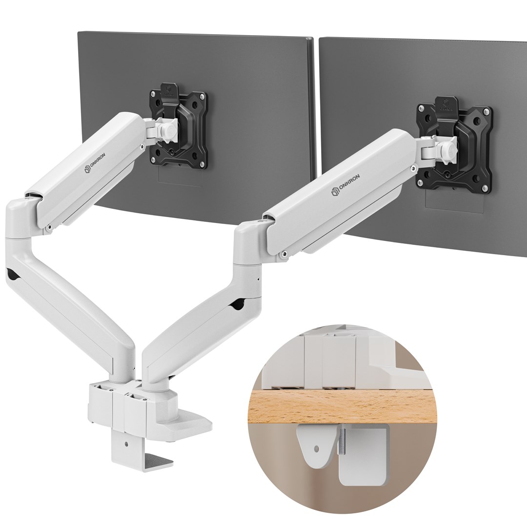 ONKRON G160-BW monitor mount / stand 81.3 cm (32") Desk White, Black-1