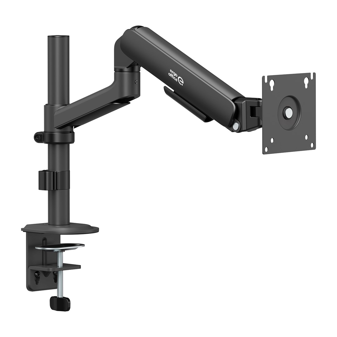 Ergo Office Monitor Mount/Hanger, Gas Spring, 17"-32", 1-10 kg, Matte Black, Max. VESA 100x100, ER-691 B-5