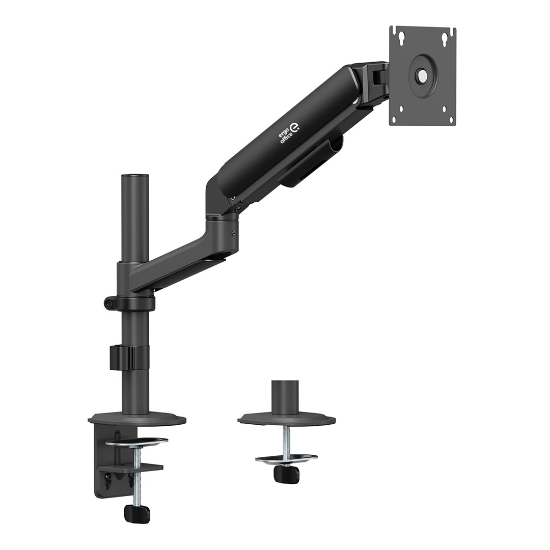 Ergo Office Monitor Mount/Hanger, Gas Spring, 17"-32", 1-10 kg, Matte Black, Max. VESA 100x100, ER-691 B