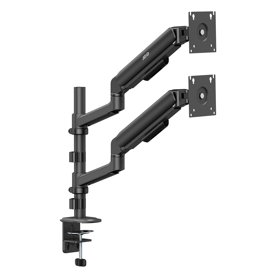 Ergo Office Mount / Holder for 2 Monitors, Gas Spring, 17"-32", 1-10 kg, Matte Black, ER-692 B-4