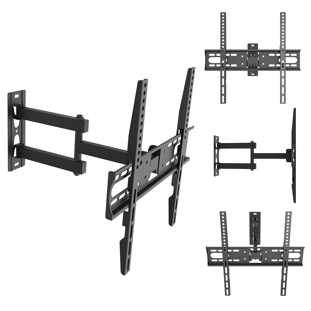 Maclean TV Mount / Bracket, max VESA 400x400, 32-55", up to 30 kg, black, tilt adjustment +2°~-10° and swivel adjustment +90°~-90°, MC-191-8